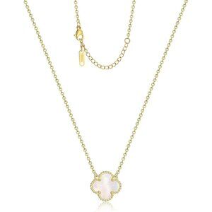Women Gold Plated Four Leaf Clover Necklace Lucky Simple Dainty Pendant Jewelry